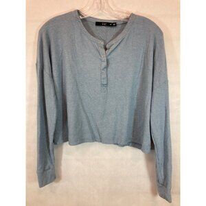 Everyday Elegance: Women's X- Small Blue Long Sleeve Casual Shirt